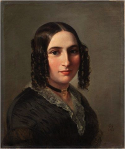 Moritz Daniel Oppenheim, German, 1800-1882 Portrait of Fanny Mendelssohn Hensel,1842 Oil on panel 16 15/16 × 14 3/16 in. (43 × 36 cm The Jewish Museum, New York Gift of Daniel M. Friedenberg, 2009-24