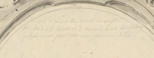 Detail showing handwritten note in Dutch