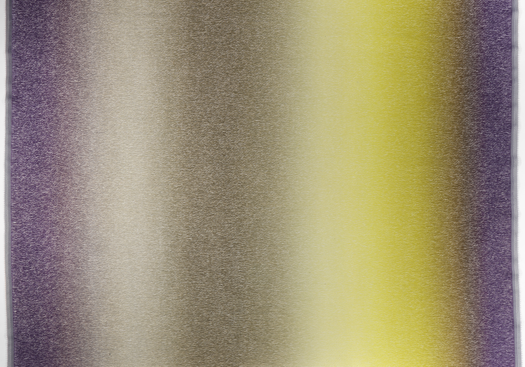 Multi-colored ombre of vertical columns of purples, grays and yellows bleeding into one another extremely gradually.