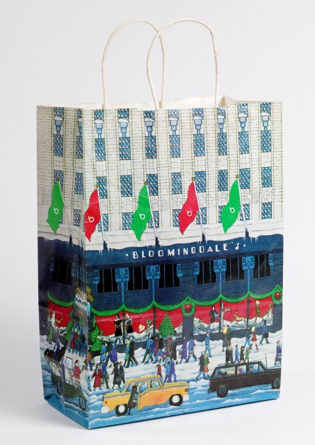 shopping bags, graphic design, Holiday, Christmas, folk art, John Jay, Bloomingdale's, Karen Jakobsen, New York City, retail