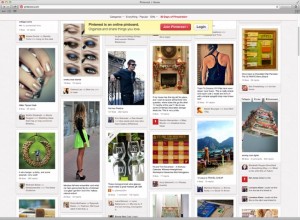 Screenshot of the Pinterest homepage, with a grid of different photos