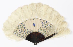 white fan with feathers edges