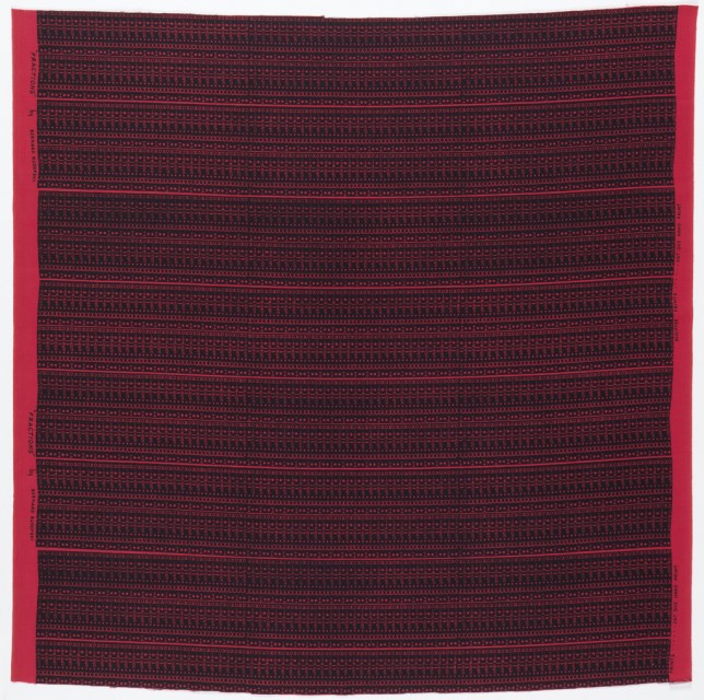 Dark red textile with stripes