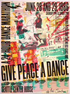 poster for give peace a dance
