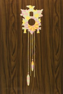 wall paper, vinyl clock