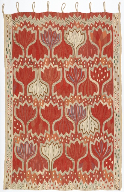 red hanging with floral pattern