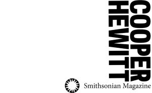 black and white text image of the cooper hewitt and the smithsonian magazine logos
