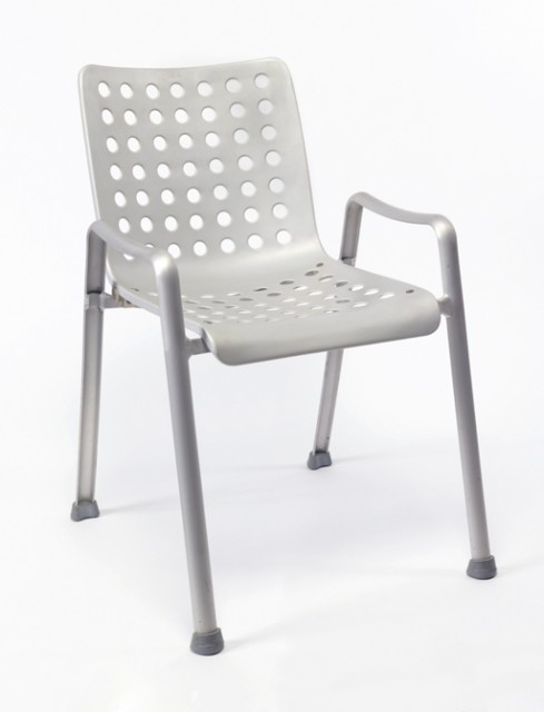 white chair with silver legs