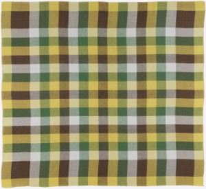 yellow, white, brown, green plaid tabelcloth