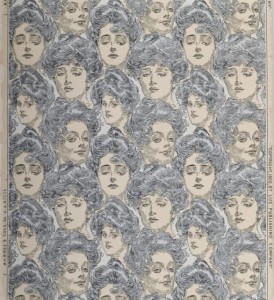wallpaper with repeating pattern of woman's face