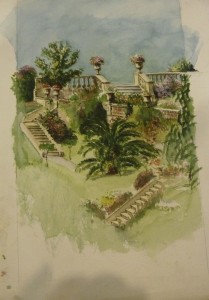 Garden watercolor. Couresty of Cooper Union Library