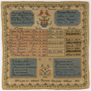 Family Register Sampler, 1833