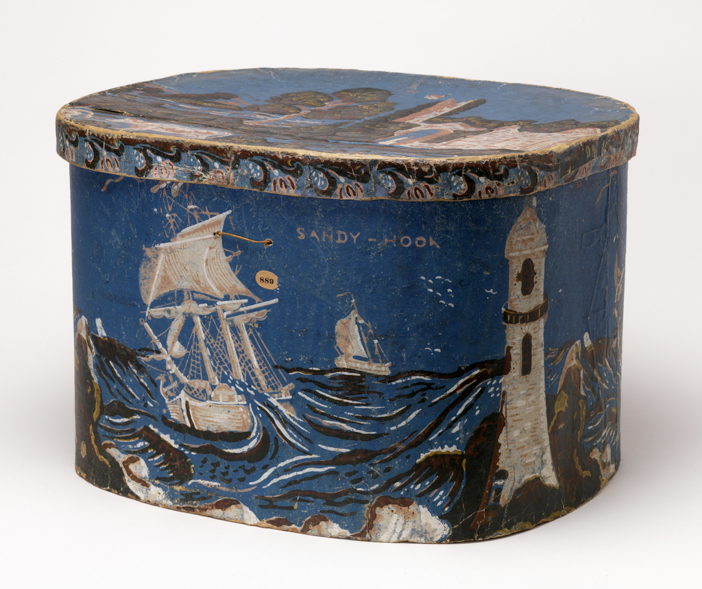 Bandbox and Lid, “Sandy Hook”, 1935