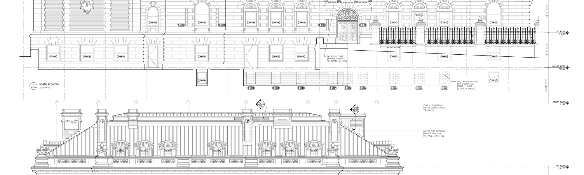 blueprint of an ornate mansion exterior