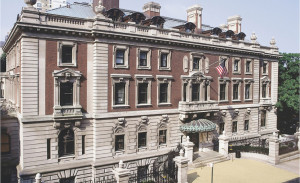 Front exterior of the Carnegie Mansion