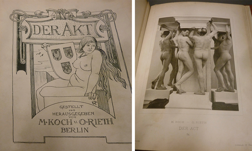 Der Akt publication with line drawings and photos of male and female nudes