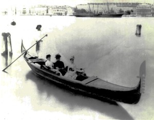 The Hewitt Sisters in gondola, Venice, Italy, ca. 1880