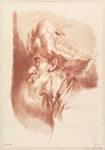 Profile view of a man wearing a turban