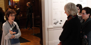A docent leading a tour of Cooper Hewitt. Read below for information on tours of the museum.