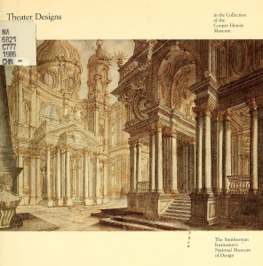 a sketch in golds and browns depicting two very grandiose building exteriors with domes, steeples and columns.
