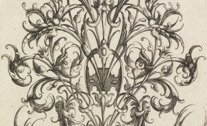 Detail: Print, Plate 1 from a Series of Nosegay Designs, 1614, created by Wendel Dietterlin the younger