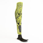 These prosthetic leg covers adorn and add a human silhouette to artificial limbs. Intended as a fashion accessory, the goal is to give amputees choice to select from a large variety of colors and patterns and the ability to shop in the same way they choose clothes.