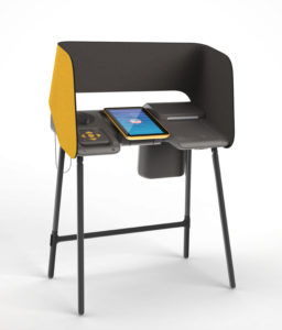 Designed for Los Angeles County as a modular system that can adapt over time, this voting booth exemplifies inclusive design, ensuring every citizen access to an intuitive and accessible voting experience. It addresses all voters, including those unfamiliar with technology and who Access+Ability speak languages other than English, voters with vision and hearing loss, in wheelchairs, and with learning disabilities.