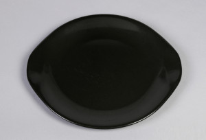 Black satin finish dinnerware.