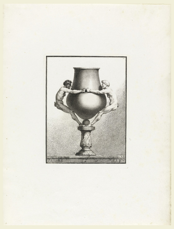 Vase design with Satyrs as handles