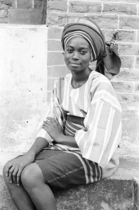 Yoruba woman wearing headtie of her own creation, Ife, Nigeria, 1970. Photo Eliot Elifoson.