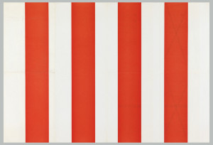 Poster, Exhibition Poster for Wide White Space Gallery (Antwerp, Belgium), 1971. Designed by Daniel Buren (French, b. 1938) Offset lithographs. 52.1 × 77.5 cm (20 1/2 × 30 1/2 in.). Museum purchase from General Acquisitions Endowment and Smithsonian Institution Collections Acquisition Program Funds, 1999-45-8