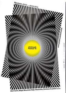 Poster, Jetztmusik Festival, 2014. Designed by Götz Gramlich. Animated gif. Courtesy of the designer.