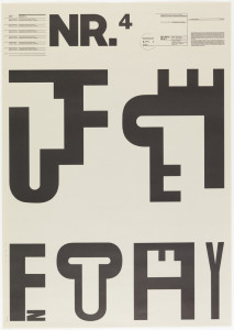 Poster, NR. 4, 1974. Designed by Wolfgang Weingart for Kunstgewerbeschule (Basel, Switzerland). Letterpress. 87.4 × 61.7 cm (34 7/16 × 24 5/16 in.). Gift of Anonymous Donor, 1997-19-140.
