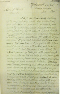 Letter from Andrew Jackson Davis to Abram Hewitt regarding the Ringwood Manor property, ca. 1891. Courtesy of the Avery Architectural Library, Columbia University.