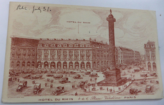 postcard picturing a hotel