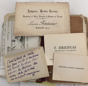 trade cards and a diary