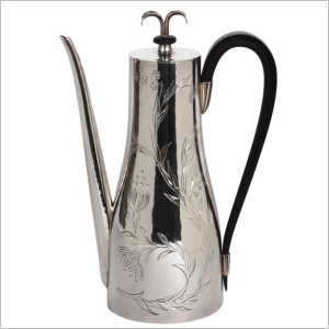 Silver and Ebony Coffee Pot, ca. 1940 Made by Peter Reims Courtesy of Historical Design