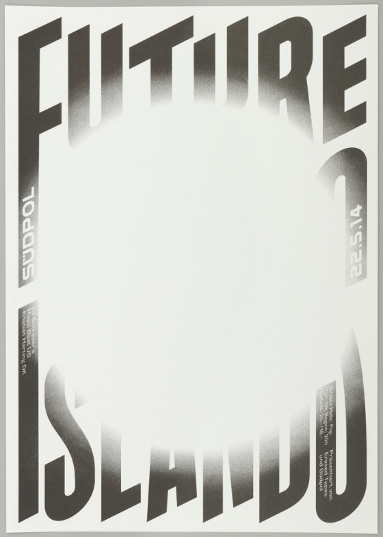Poster, Future Islands, 2014. Designed by Felix Pfäffli for Südpol (Kriens, Switzerland). Risograph. 42 × 29.4 cm (16 9/16 × 11 9/16 in.). Gift of Felix Pfäffli, 2015-3-4.
