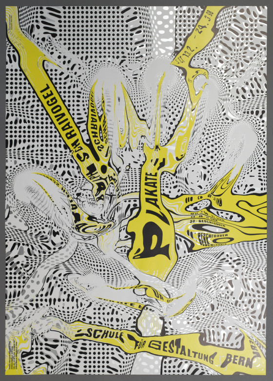 Poster, Schule für Gestaltung Bern [School of Design Bern], 1998. Designed by Ralph Schraivogel. Screenprint. Printed by Sérigraphie Uldry AG (Hinterkappelen, Switzerland). 100 × 70.6 cm (39 3/8 × 27 13/16 in.). Gift of Ralph Schraivogel, 2007-15-1.