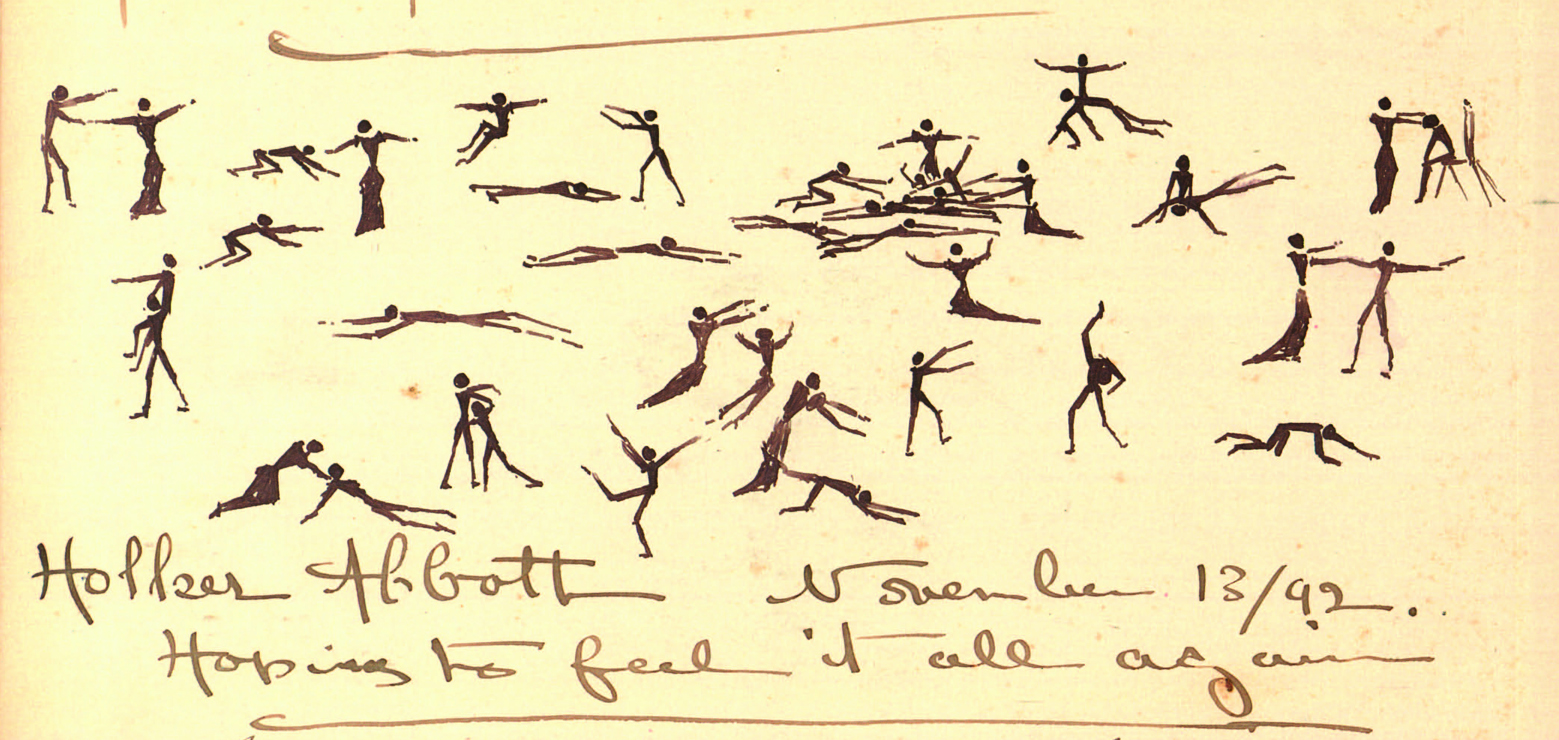 stick figures dancing and falling