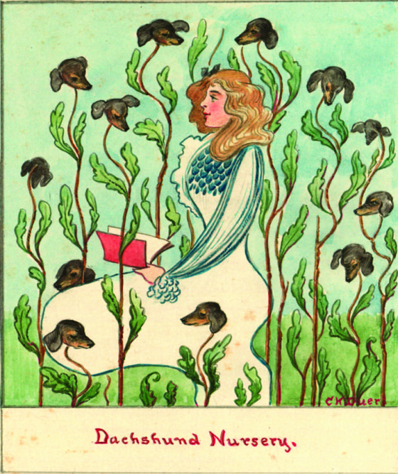"Dachshund Nursery," from the 1891-1902 guestbook.