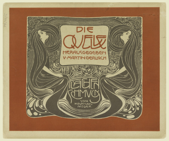 Print, Title Page, Die Quelle: Flächen Schmuck (The Source: Ornament for Flat Surfaces), plate 1, 1901. color lithograph on paper. Gift of Jerrol E. Golden. 1999-41-1-2.