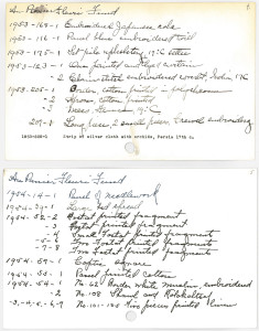catalogue card listing acquisitions