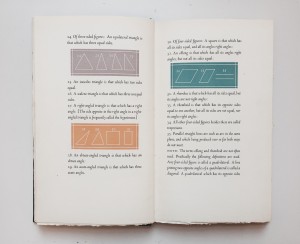 open spread of Euclid, Elements of Geometry. (1944) Designed by Bruce Rogers