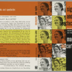 Ten photos of a woman in grid form along left side of cover in white, orange, and yellow; right side has orange and black ground with white and black text: sights / and / spectacles / THEATRE / CHRONICLES / 1937-1956 / mary / mccarthy.