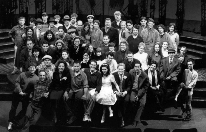 Photo of A View From the Bridge cast and crew, 1997. Courtesy of Roundabout Theatre Company.
