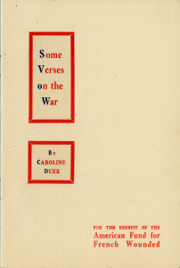 Some Verses on the War, a small collection of poetry by Caroline King Duer. Courtesy of Barnard Archives
