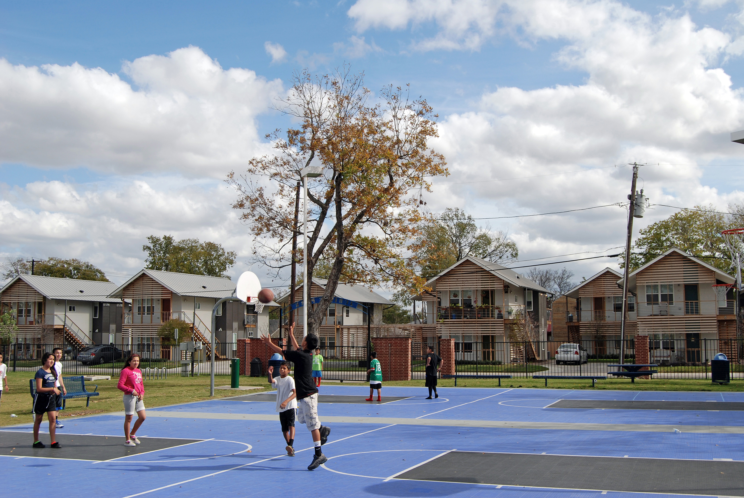 children playing basketball