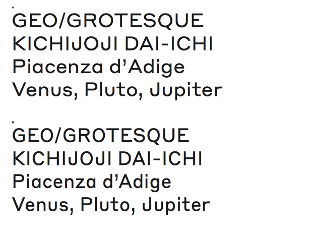 specimen of the san-serif typeface Styrene