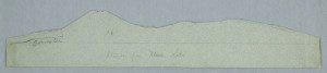 Drawing, Cut-out of Mount Katahdin Ridge, Maine, ca. 1856–60; Frederic Edwin Church (American, 1826–1900); USA; graphite on gray paper; 8 x 44 cm (3 1/8 x 17 5/16 in.); Gift of Louis P. Church; 1917-4-1527